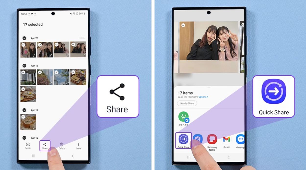 Samsung lançou uma nova versão melhor e mais simplificada do Quick Share